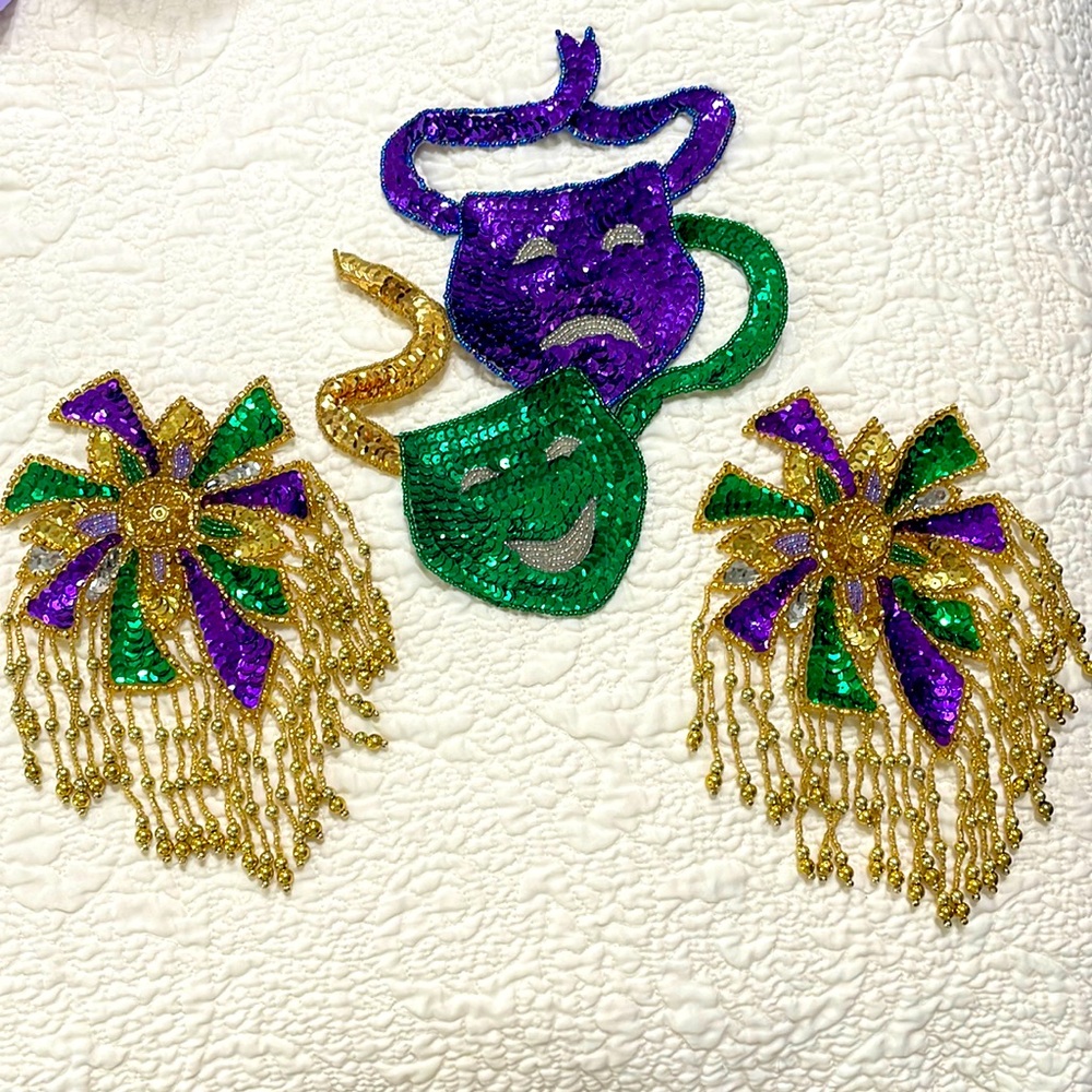 Mardi Gras Iron on or glue on decals